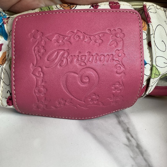 Brighton‎ Carmella Straw Basket Woven Shoulder Bag Pink Leather Trim Summer - Picture 11 of 14